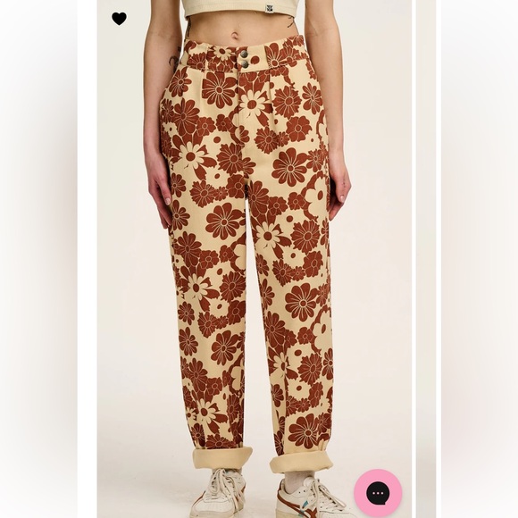 LAST CALL❗️Lucy & Yak Goldie Floral Addison Pants Twill Tapered NWT UK 34 US 12 - Picture 3 of 10